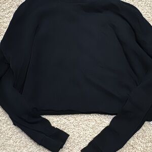 Black Long Sleeve Crop Top